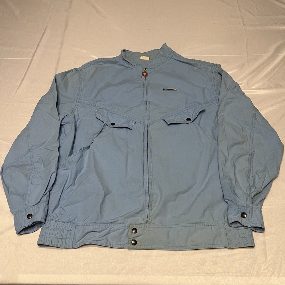 Vintage Ellesse Track Jacket Mens XL Light Blue Full Zip Made in Italy 90s